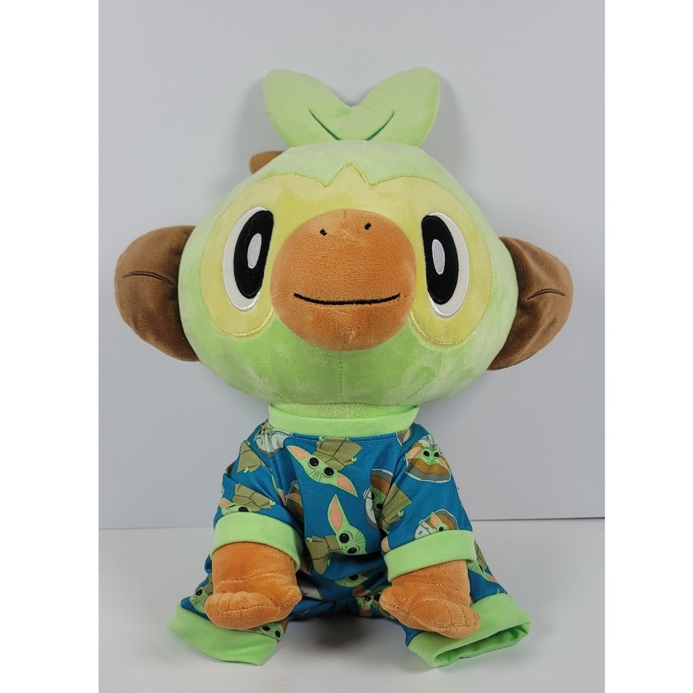 Build-A-Bear Pokemon Grookey Plush 14 inch with Grogu Baby Yoda Sleeper Outfit